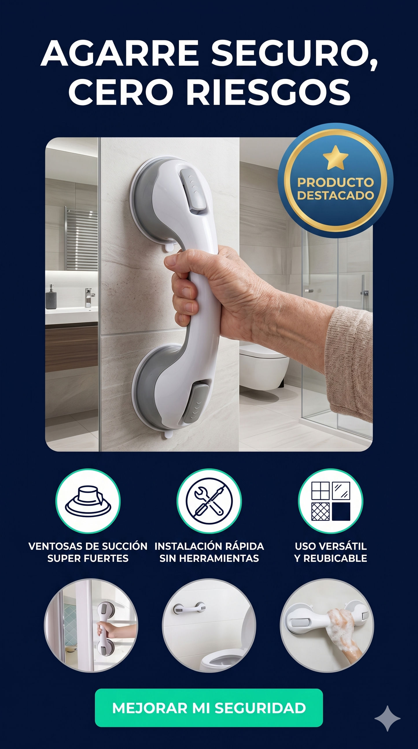 Soporte de Succión Smart-Grip Premium: El blindaje de lujo para tu baño