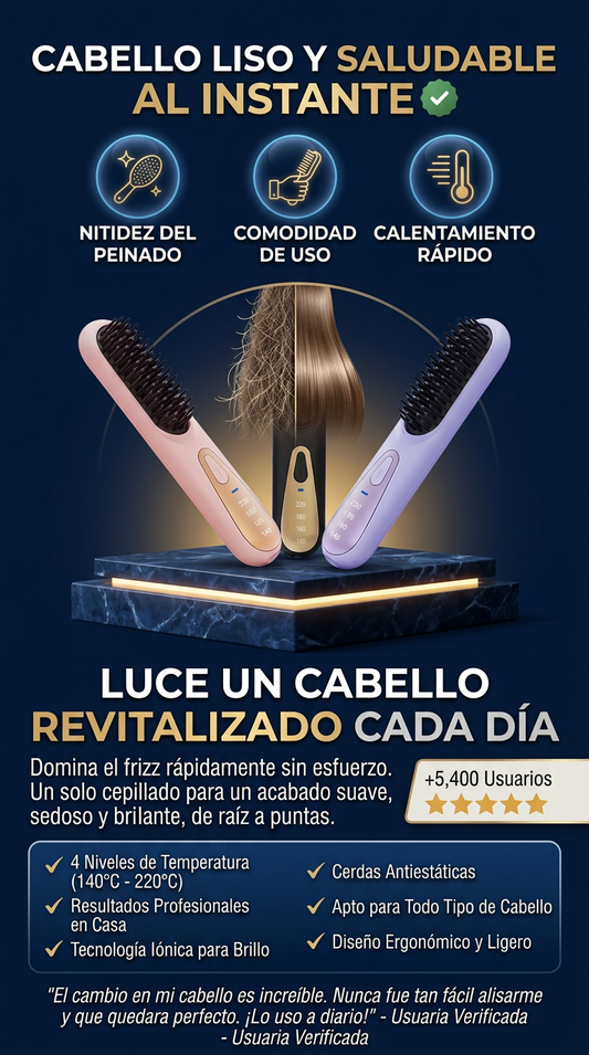 ELITE BEAUTY: Cepillo Térmico Anti-Frizz ¡Resultados de Estilista!